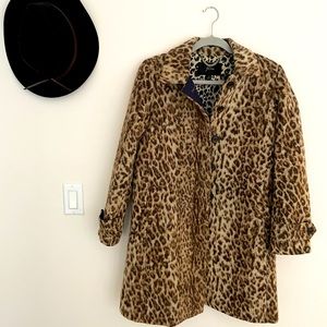 Animal print wool coat